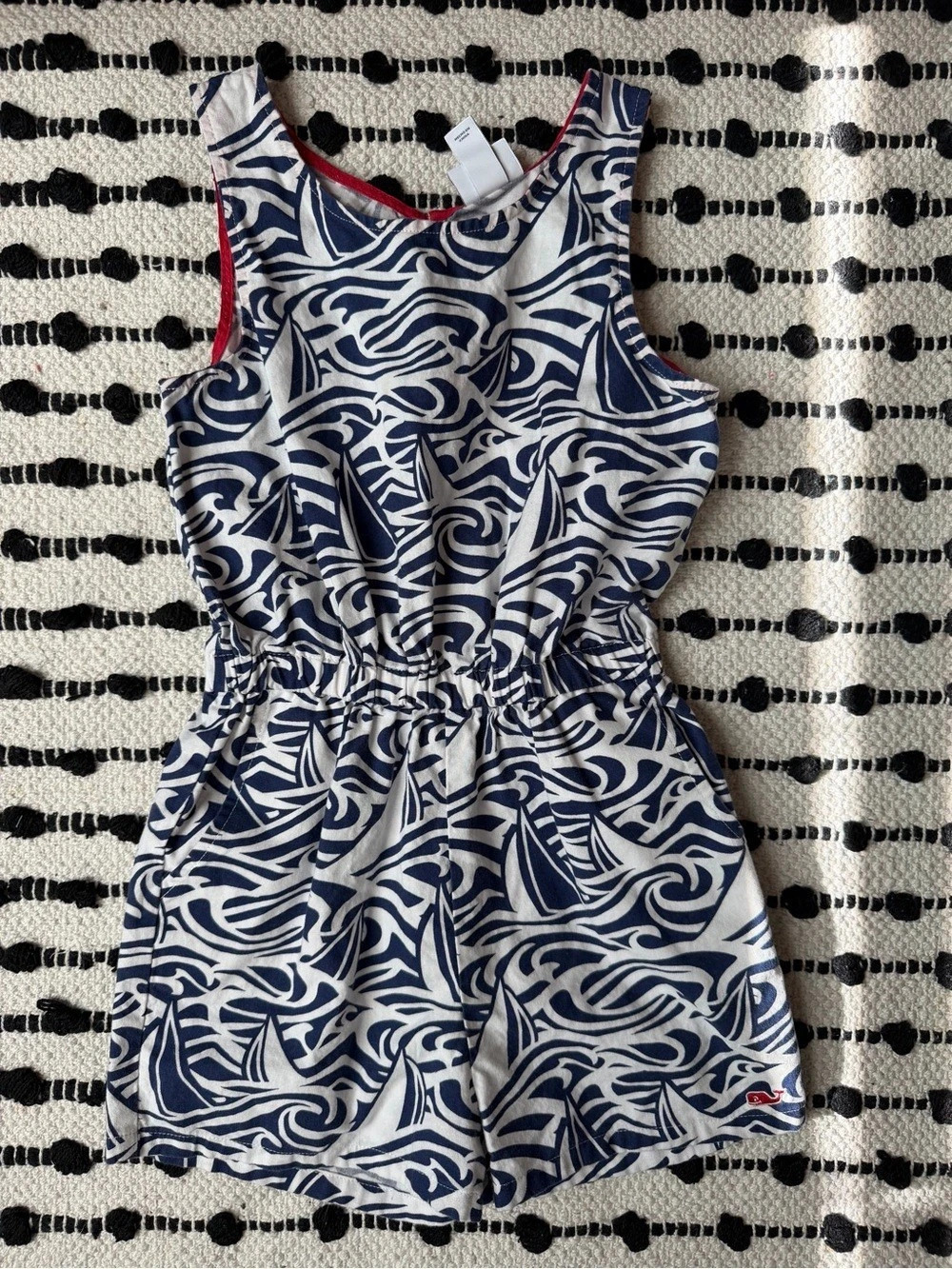 Vineyard Vines Girls 4T Blue & White Abstract Romper